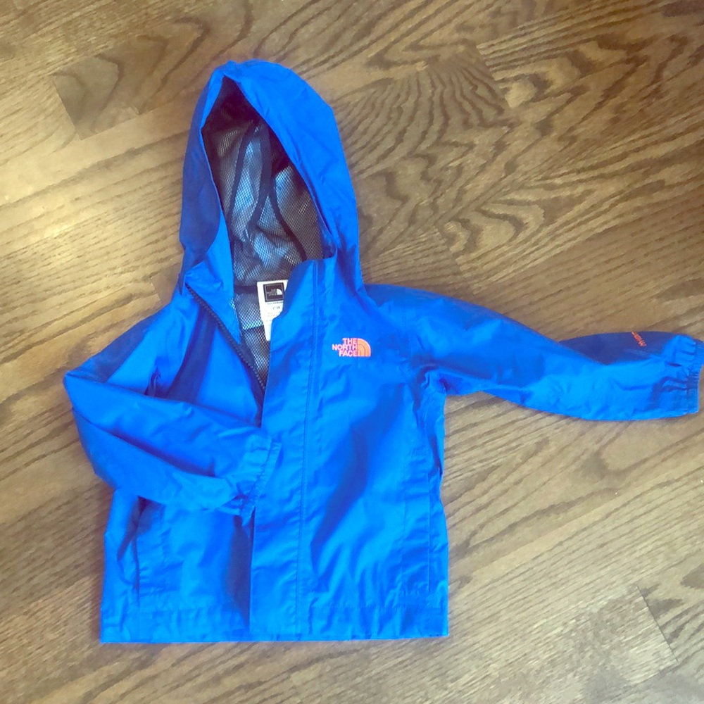 Toddler blue north face rain jacket